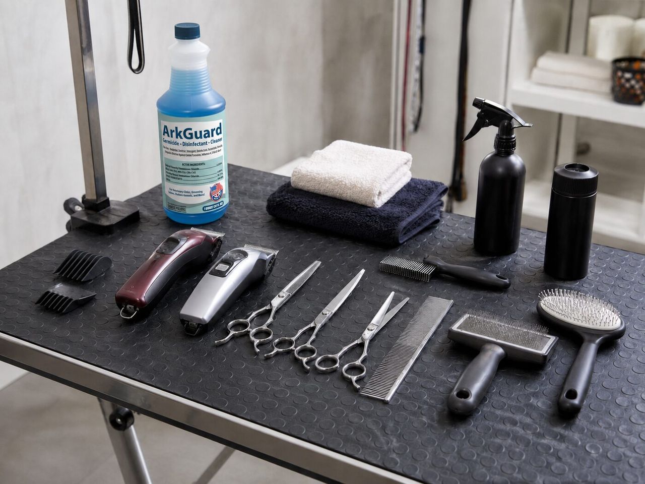 Grooming Salon Disinfection: Tables, Tubs, Tools & Dryers