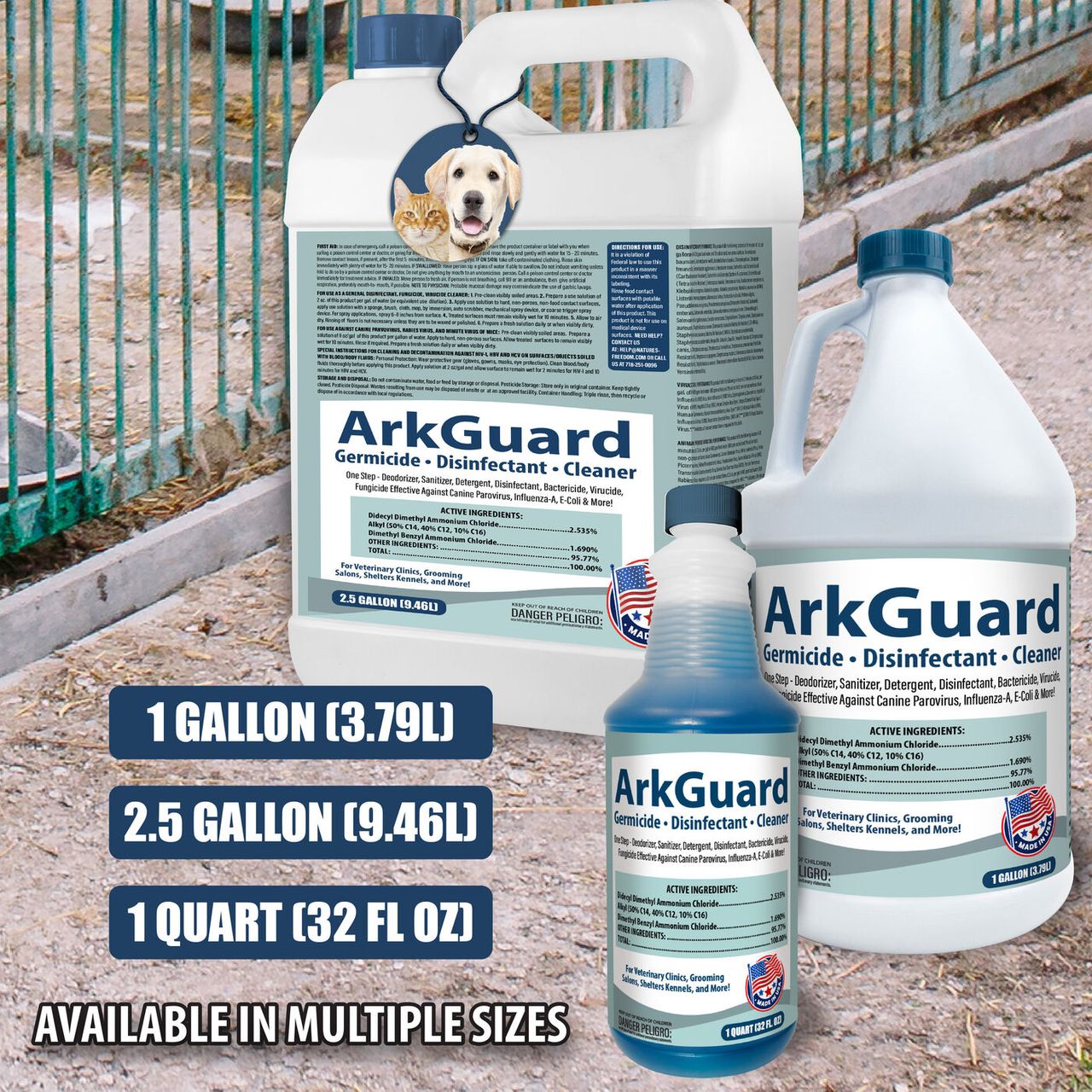All ArkGuard sizes — quart to gallon lineup